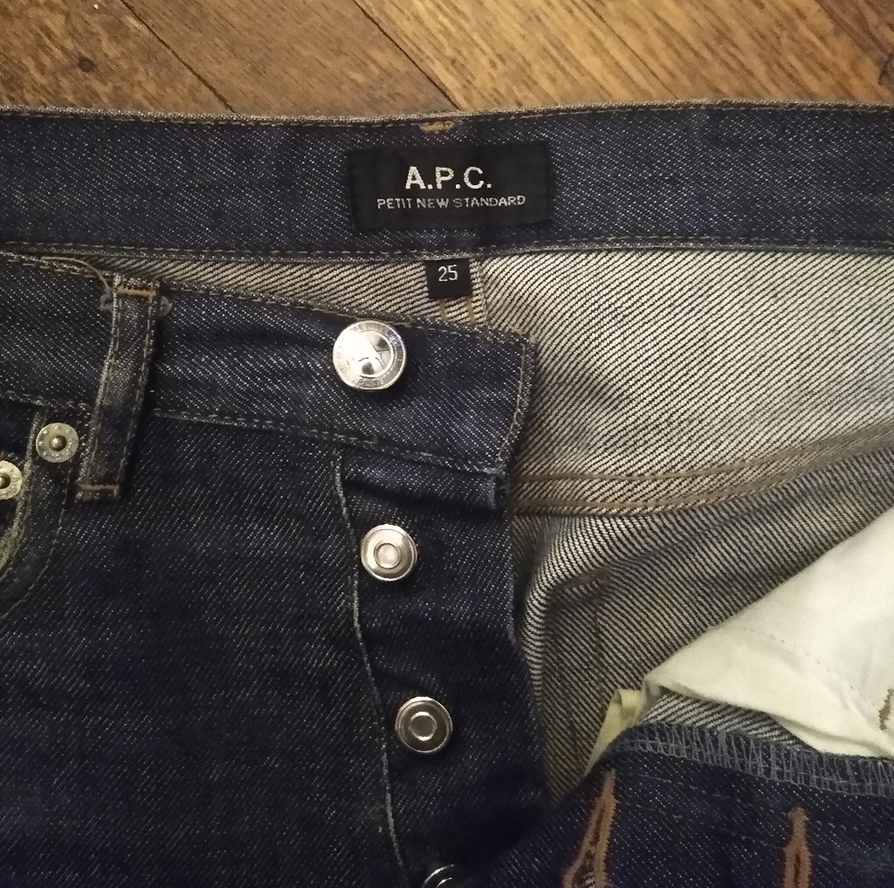 Beautifully worn in Petit New Standard APC denim
